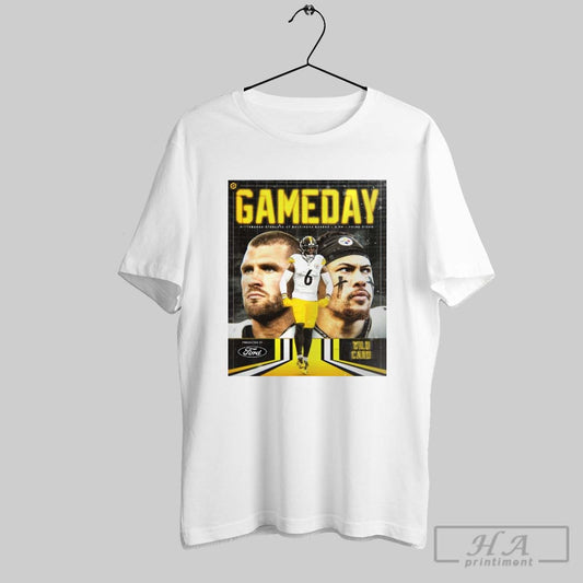 Official Pittsburgh Steelers Vs Baltimore Ravens Nfl Wild Card Gameday Alex Highsmith Patrick Queen Tj Watt Poster T Shirt