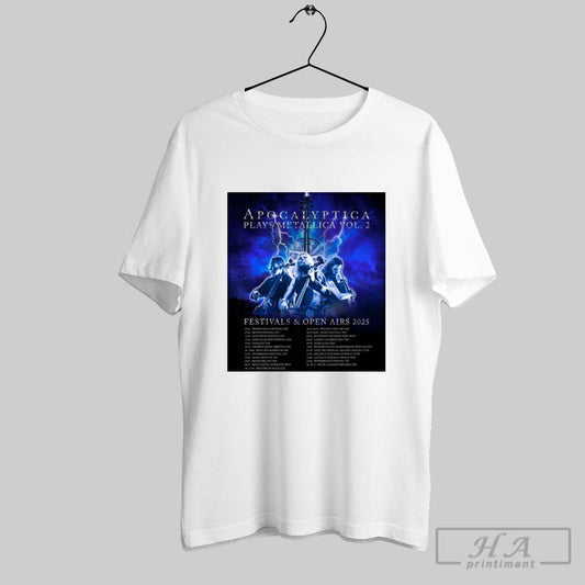 Official Poster Apocalyptica Plays Metallica Vol 2 Festivals Open Airs 2025 T Shirt