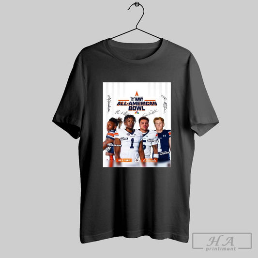 Official Poster Auburn Tigers All American Bowl Alvin Henderson Malik Autry Eric Winters John Alan Mcguire January 11 Signatures T Shirt