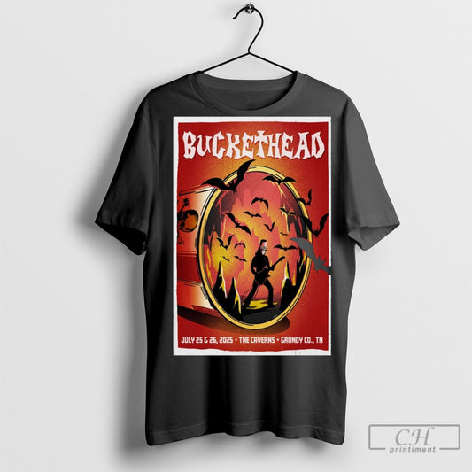 Official Poster Buckethead The Caverns Grundy Co Tn July 25th 26th 2025 Tee Shirt Sweatshirt