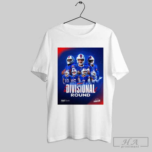 Official Poster Buffalo Bills Win Denver Broncos Next Stop Divisional Round Nfl Football Playoffs 2024 Mt Bank T Shirt