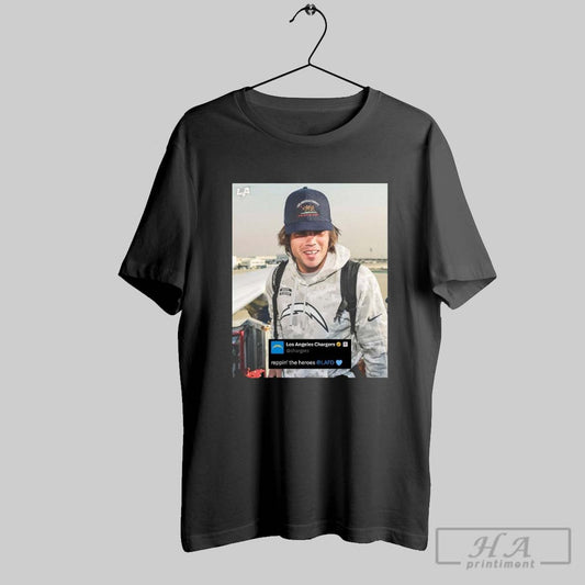 Official Poster Cameron Dicker Los Angeles Chargers Nfl Football Reppin The Heroes Community T Shirt