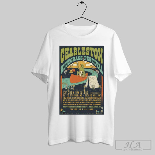 Official Poster Charleston Bluegrass Festival Charleston Sc March 28 29 2025 T Shirt
