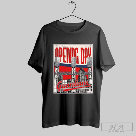 Official Poster Chicago White Sox Vs Cleveland Guardians Opening Day April 8 2025 Progressive Field T Shirt