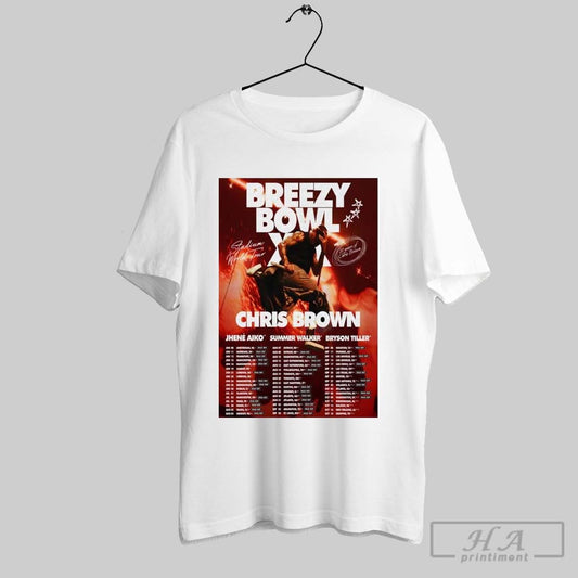 Official Poster Chris Brown 20 Year Stadium World Tour 2025 Jhene Aiko Summer Walker T Shirt