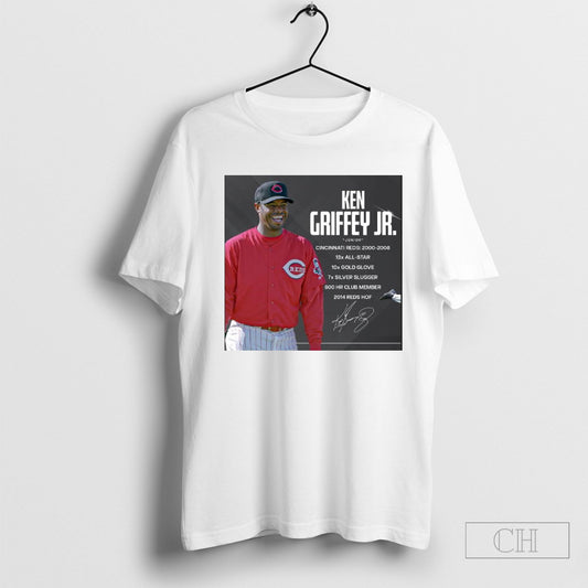 Official Poster Cincinnati Reds Ken Griffey Jr Junior 600 Hr Club Member 2014 Reds Hof Signature T Shirt