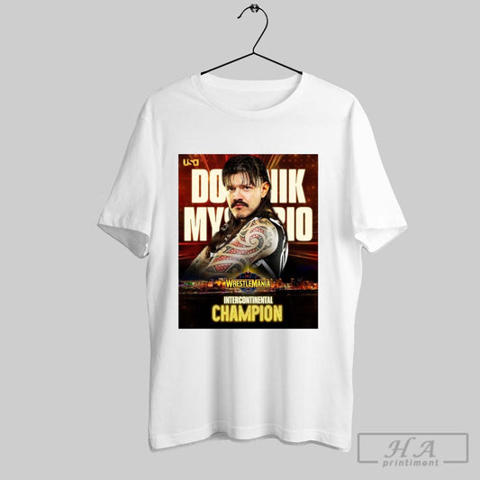 Official Poster Congratulations Dominik Mysterio Wrestlemania 41 Vegas Intercontinental Champion T Shirt