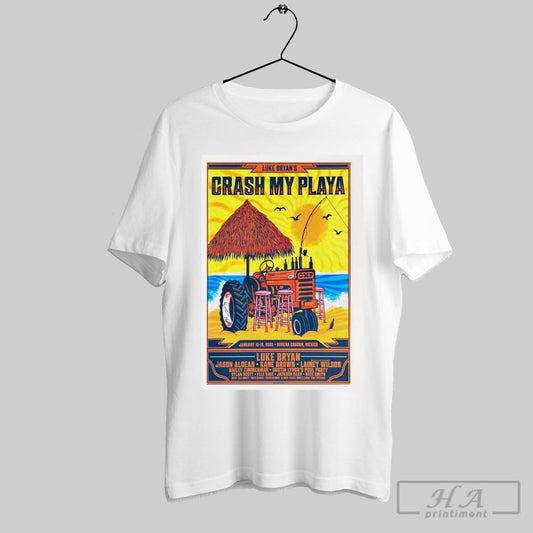 Official Poster Crash My Playa Jan 15 18 2025 Moon Palace Riviera Cancun Mexico T Shirt