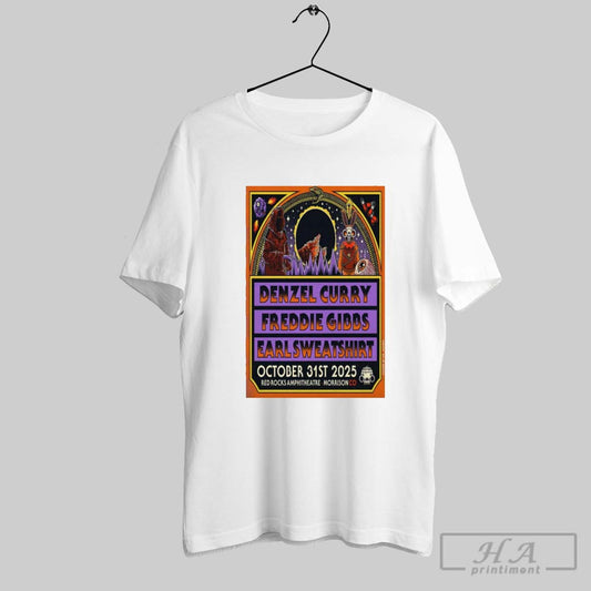 Official Poster Denzel Curry Red Rocks Amphitheatre In Morrison Co Oct 31 2025 T Shirt