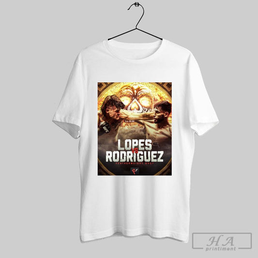 Official Poster Diego Lopes Vs Yair Rodriguez Featherweight Bout At Noche Ufc Full Violence T Shirt