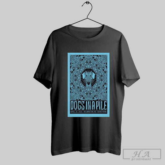 Official Poster Dogs In A Pile At Bowstring Brewyard In Wilmington Nc On Apr 20 2025 Tour T Shirt