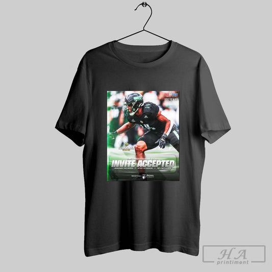 Official Poster Elijah Ponder Cal Poly Mustangs East West Shrine Bowl Football Invite Accepted January 30 2025 Att Stadium T Shirt
