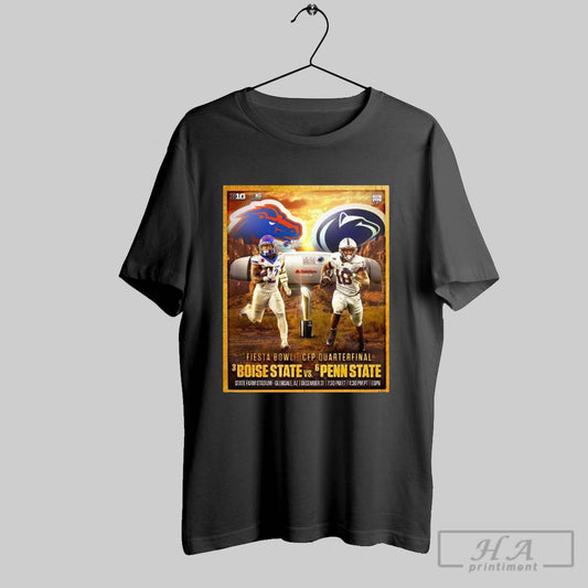 Official Poster Fiesta Bowl Football Cfp Quarterfinals Penn State Nittany Lions Vs Boise State Broncos State Farm Stadium Glendale Az December 31 Big Ten T Shirt