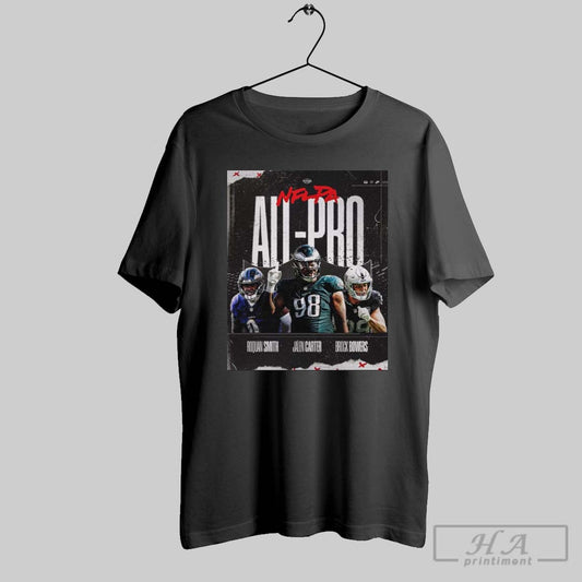 Official Poster Georgia Bulldogs Nflpa Players All Pro Team Roquan Smith Jalen Carter Brock Bowers T Shirt