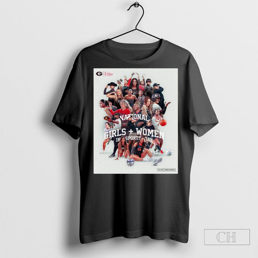 Official Poster Georgia Bulldogs National Girls And Women In Sports Day 2 05 2025 Georgia Athletics Shirt