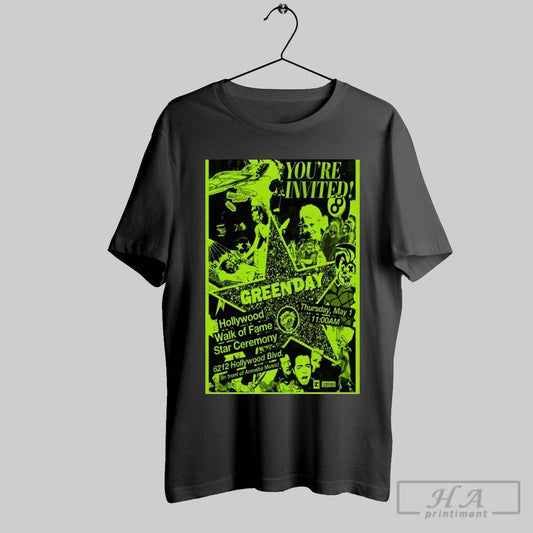 Official Poster Green Day Hollywood Walk Of Fame Star Ceremony May 1 2025 T Shirt