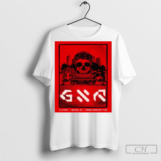 Official Poster Guns N Roses 5 1 2025 Incheon Korea Songdo Moonlight Park Tee Shirt Sweatshirt