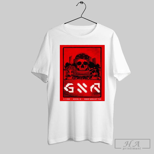 Official Poster Guns N Roses 5 1 2025 Incheon Korea Songdo Moonlight Park T Shirt