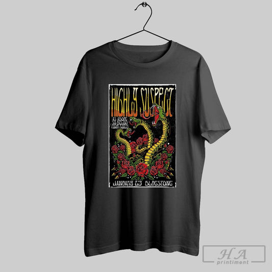 Official Poster Highly Suspect Jan 23 2025 The Bluestone In Columbus Oh As Above So Below Tour 2025 T Shirt