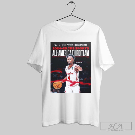 Official Poster Houston Cougars Basketball 2024 25 Cbs Sports All America Third Team L J Cryer Signature T Shirt