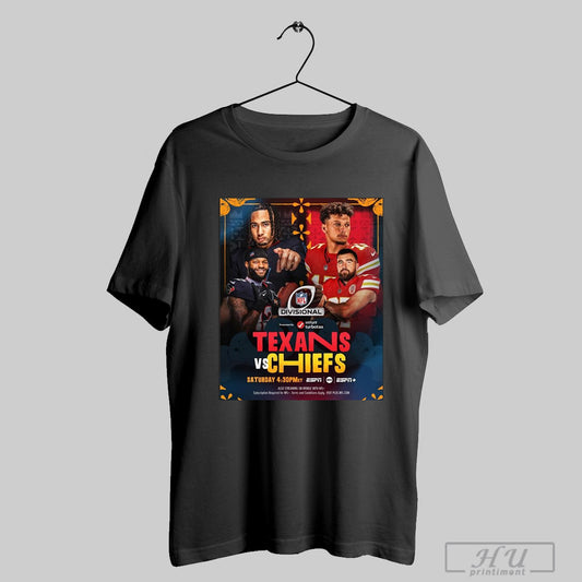 Official Poster Houston Texans Vs Kansas City Chiefs Nfl Divisional The Afc Championship Is On The Line Saturday T Shirt