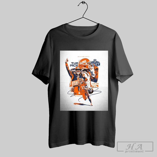 Official Poster Illinois Fighting Illini Football The Pick Pat Bryant Nfl Draft 2025 Signature Round 3 Pick 74 T Shirt