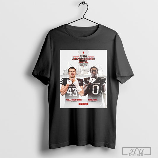 Official Poster Iowa State Cyclones All American Bowl San Antonio Texas Sat January 11 Will Hawthorne And Kuol Kuol T Shirt
