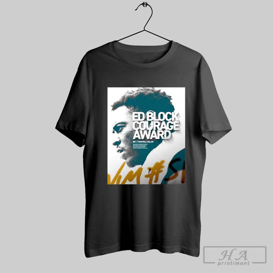 Official Poster Jacksonville Jaguars Ventrell Miller 2024 Ed Block Courage Award Winner Signature T Shirt