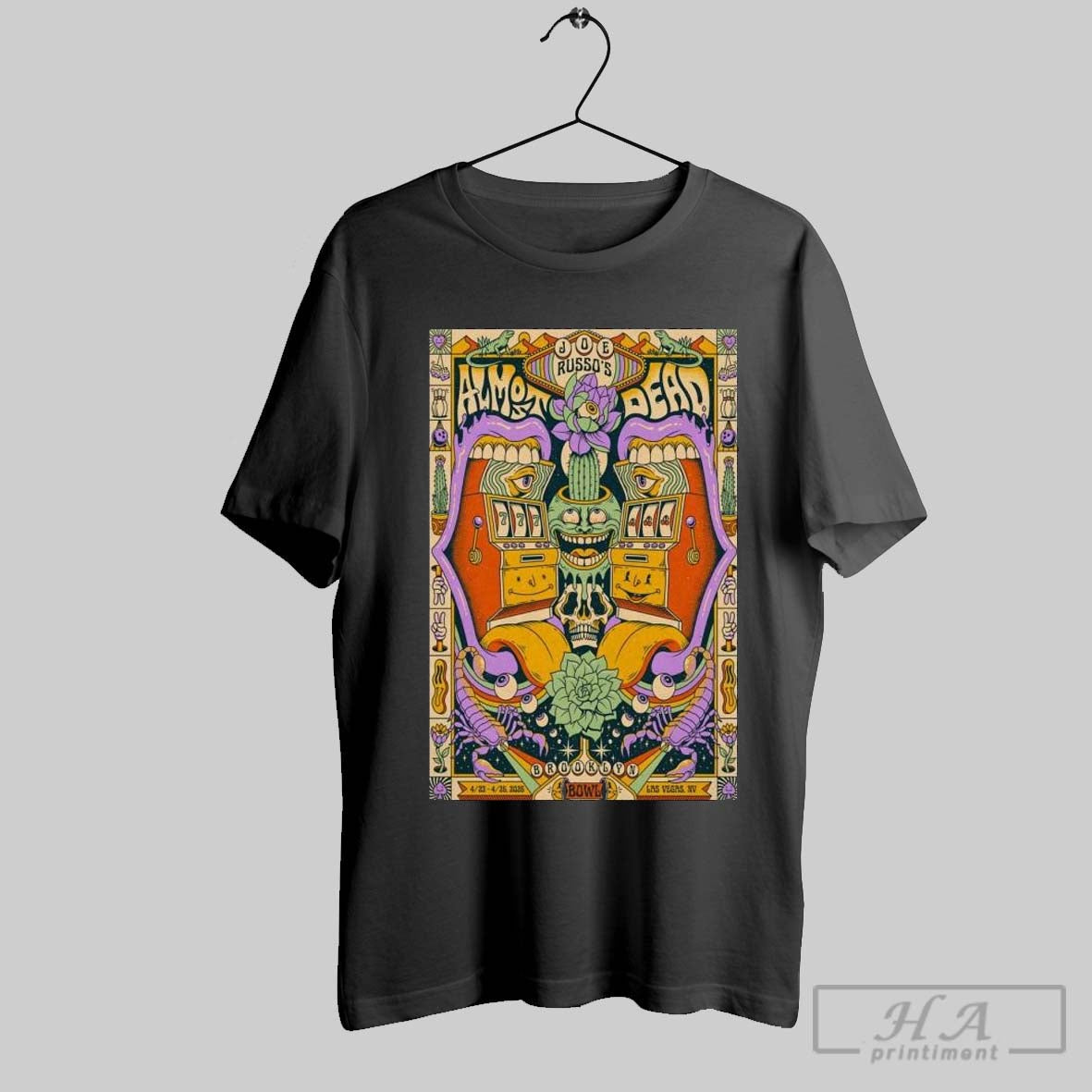 Official Poster Joe Russos Almost Dead Brooklyn Bowl Las Vegas Nv Apr 23 24 2025 Tour T Shirt