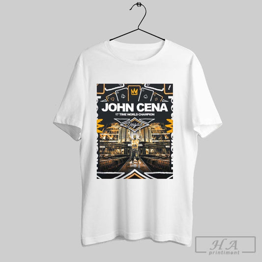 Official Poster John Cena 17 Time World Champion Wwe Wrestlemania 41 Las Vegas T Shirt