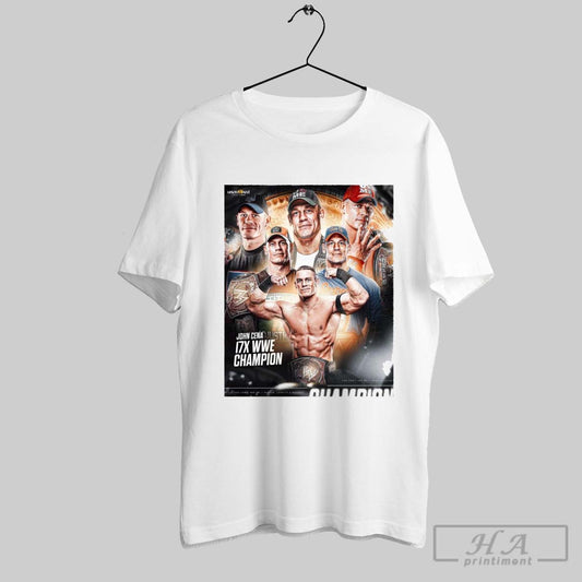 Official Poster John Cena Has Passed Ric Flair For Most World Title Victories 17x Wwe Champion Wrestlemania 41 T Shirt