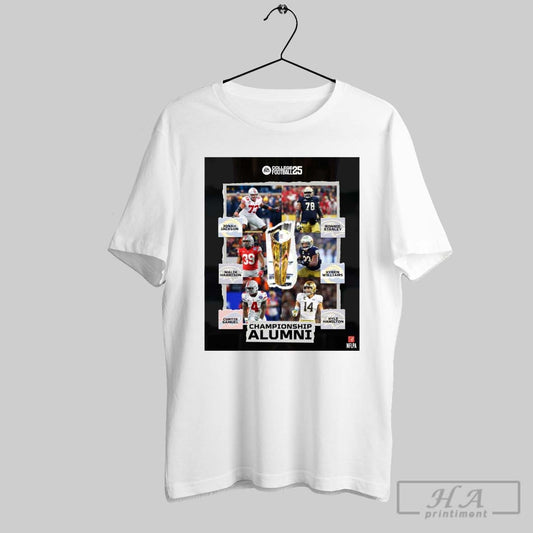 Official Poster Jonah Jackson Ronnie Stanley Malik Harrison Kyren Williams Curtis Samuel Kyle Hamilton Championship Alumni College Football 25 T Shirt