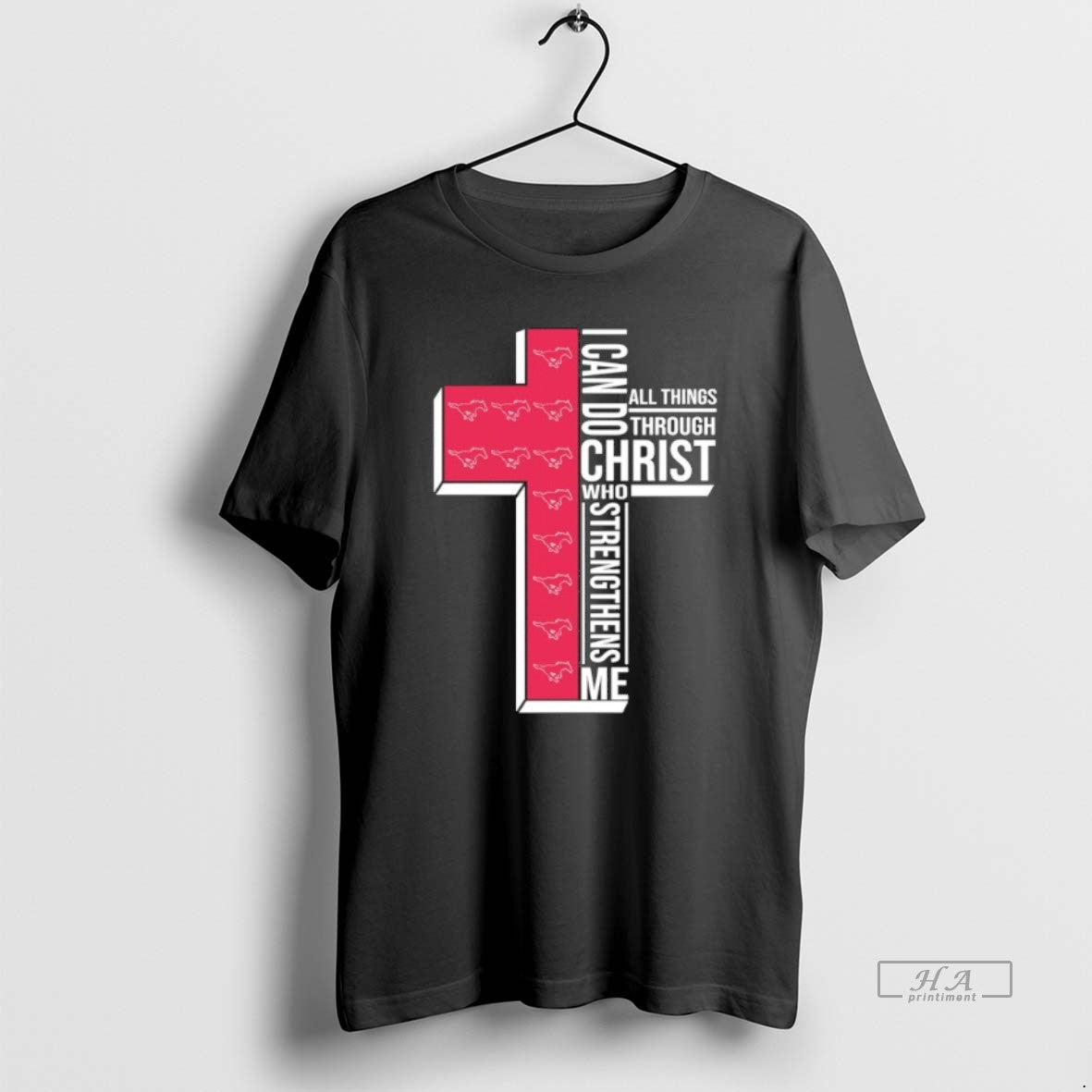 Official Smu Mustangs Cross I Can Do All Things Through Christ Who Strengthen Me T-Shirts, Hoodie, Sweatshirt