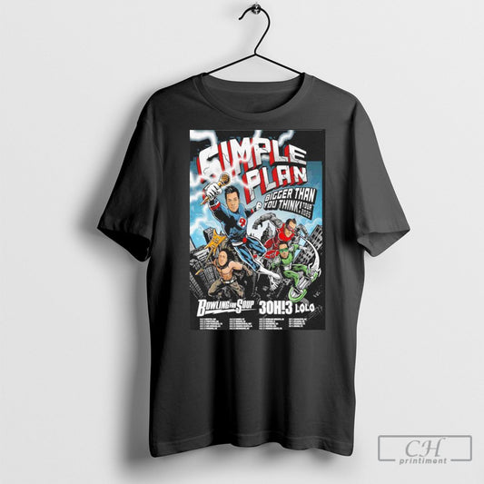 Official Simple Plan Bigger Than You Think Tour 2025 Poster T Shirt Sweatshirt