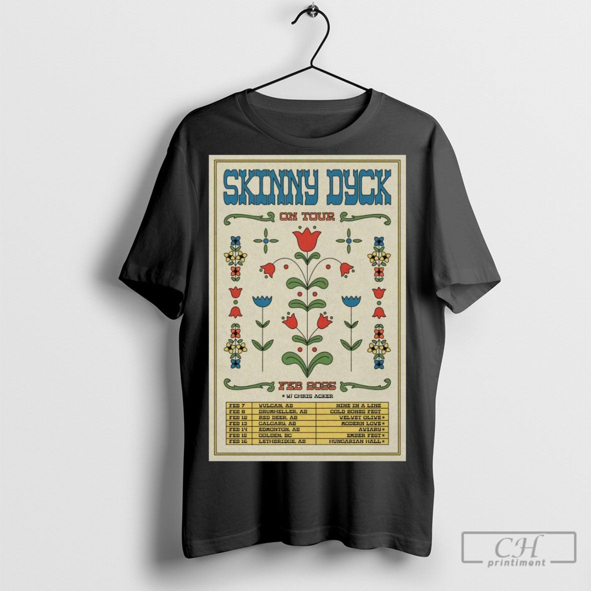 Official Skinny Dyck February 2025 Tour Poster Shirt