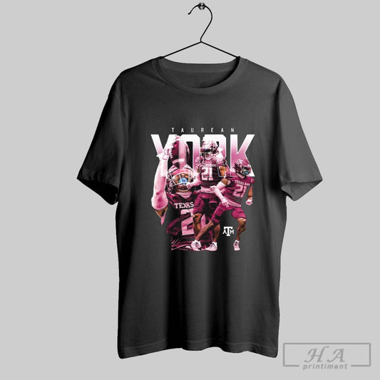 Official Taurean York Texas Am Aggies Football Player Collage Graphic 2025 T Shirt