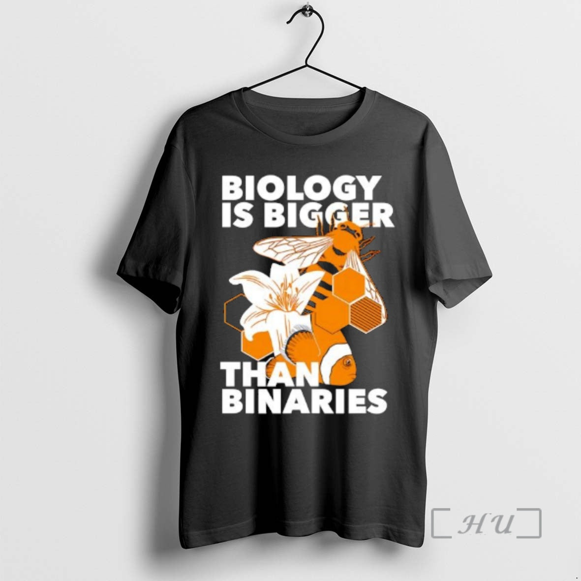 Officials Biology Is Bigger Than Binaries Bee Fish Graphic T-Shirts, Hoodie, Sweatshirt | TeeSparky.com