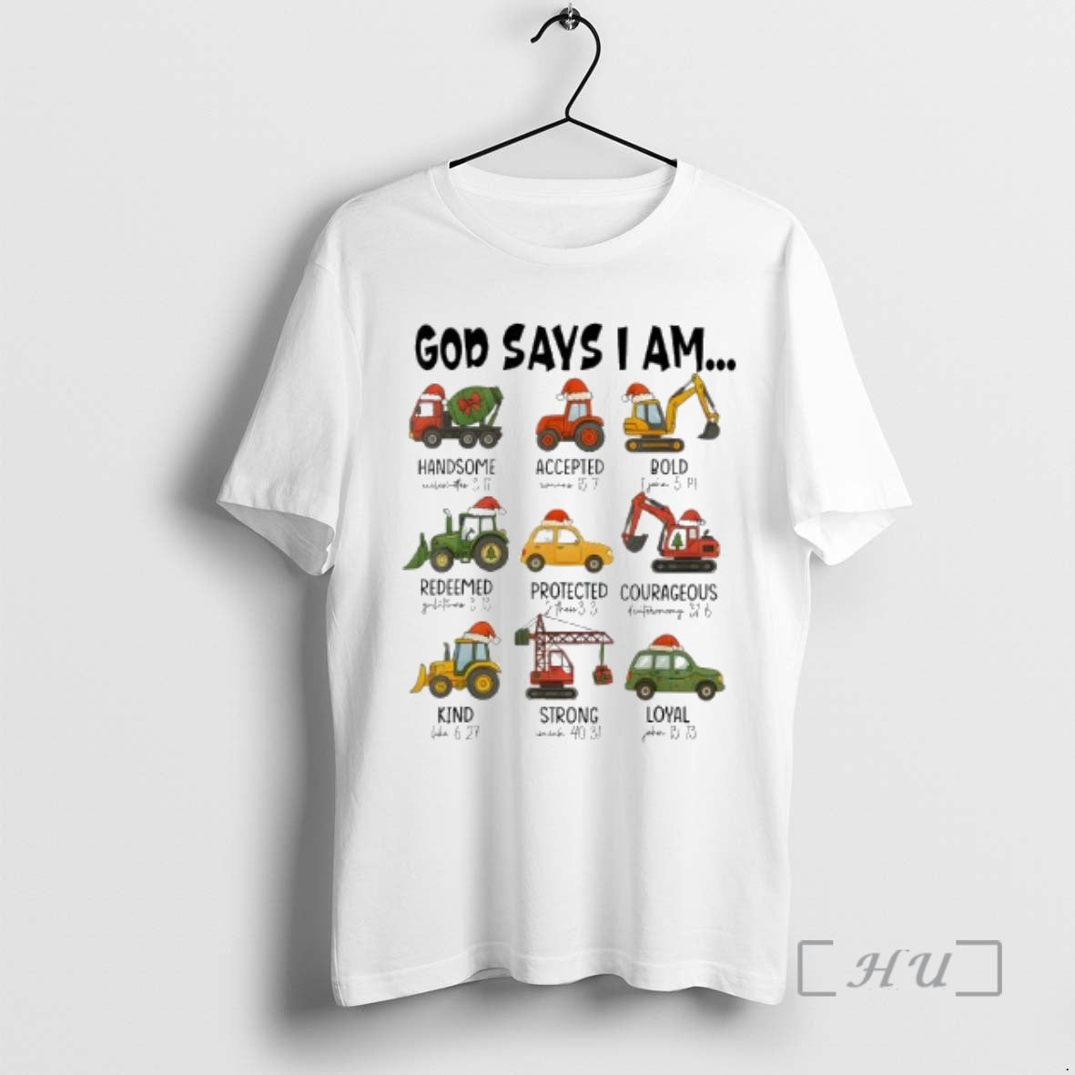 Officials God Says I Am Christmas Construction Trucks Bible Verse T-Shirts, Hoodie, Sweatshirt | TeeSparky.com
