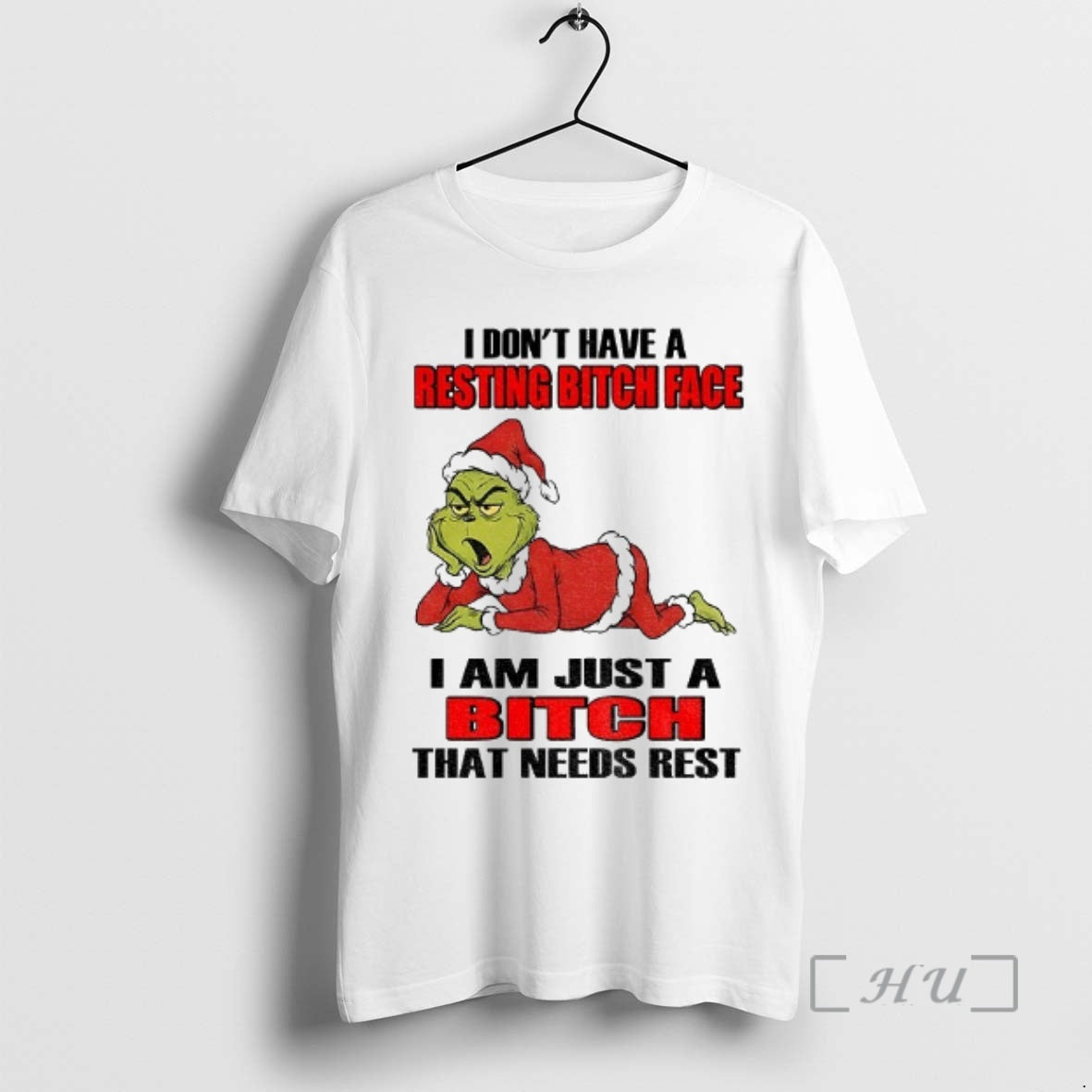 Officials Grinch Santa I Dont Have A Resting Bitch Face I Am Just A Bitch T-Shirts, Hoodie, Sweatshirt | TeeSparky.com