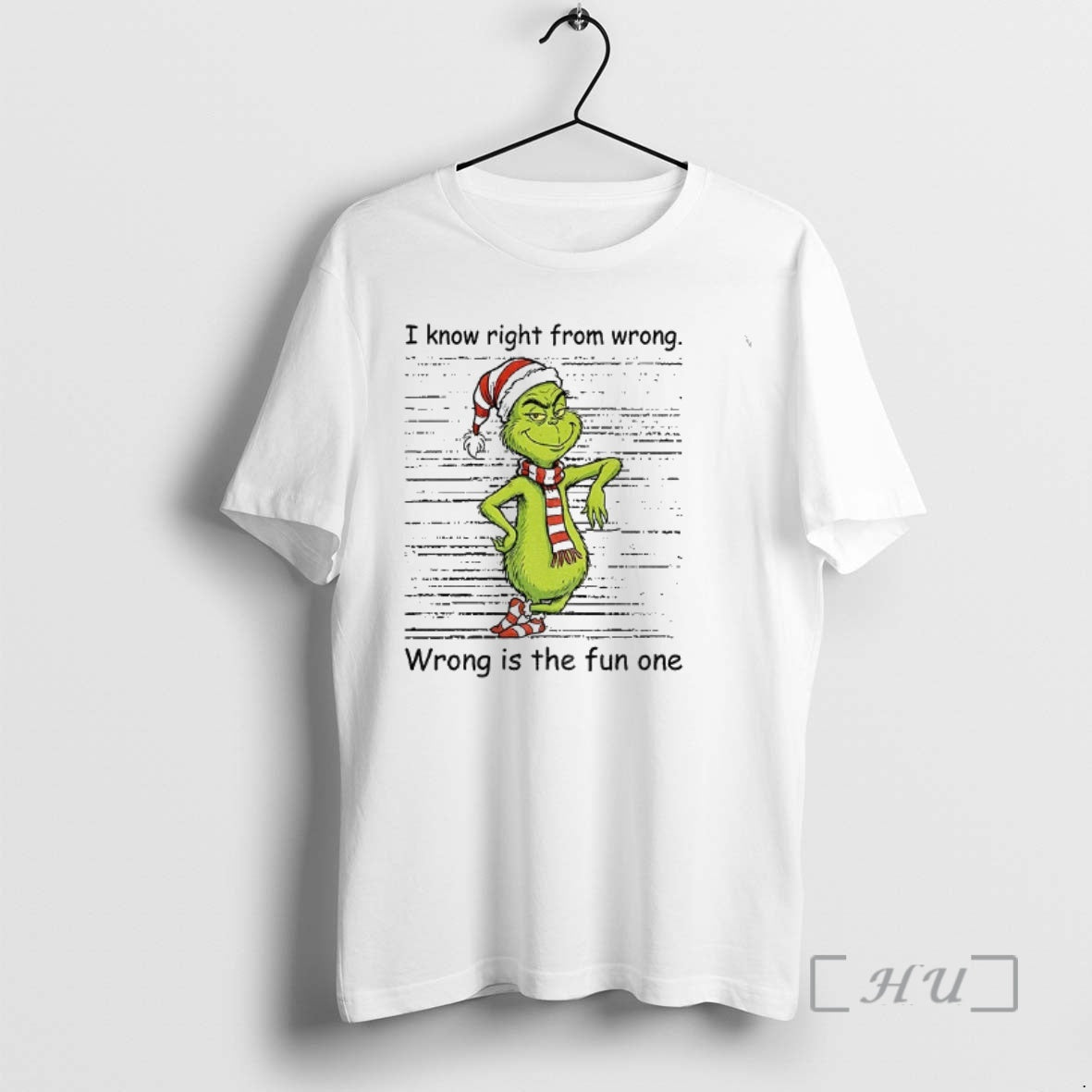 Officials Grinch Santa I Know Right From Wrong Wrong Is The Fun One Christmas Premium T-Shirts, Hoodie, Sweatshirt