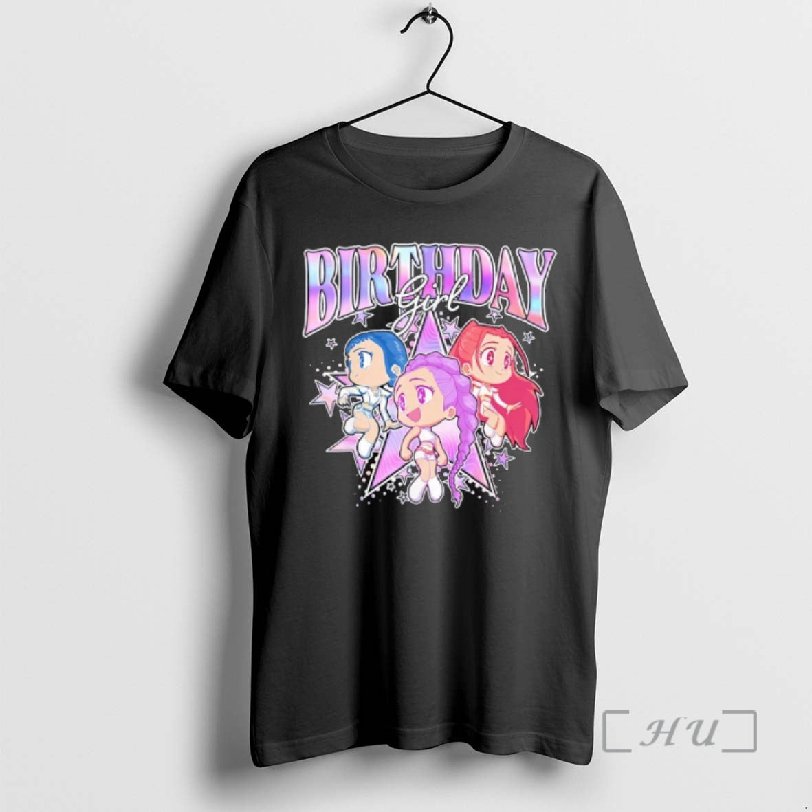 Officials Kpop Demon Hunters Birthday Girl Adorable Chibi Group Shot T-Shirts, Hoodie, Sweatshirt | TeeSparky.com
