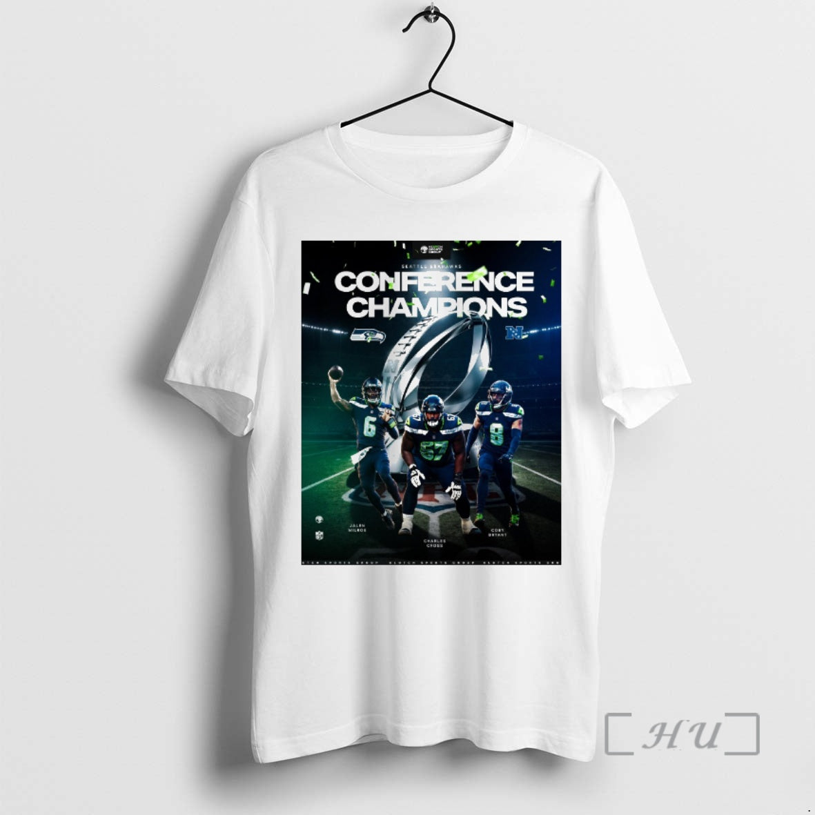 Officials Seattle Seahawks 2025 Conference Champions Jalen Milroe Charles Cross Coby Bryant T-Shirts, Hoodie, Sweatshirt