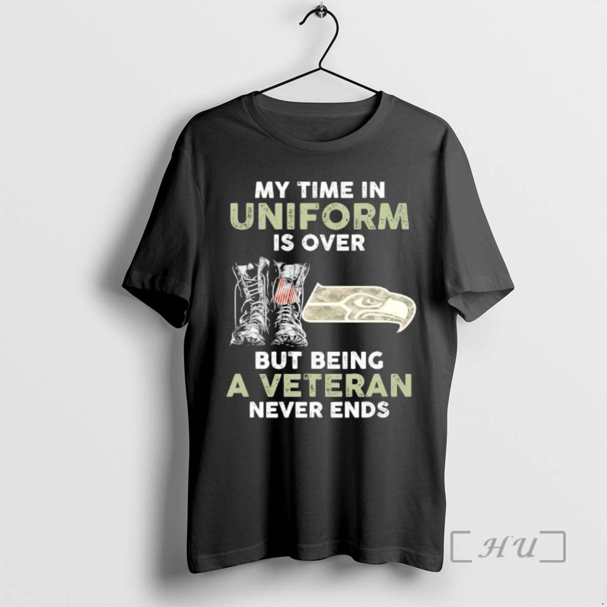 Officials Seattle Seahawks My Time In Uniform Is Over But Being A Veteran Never Ends T-Shirts, Hoodie, Sweatshirt