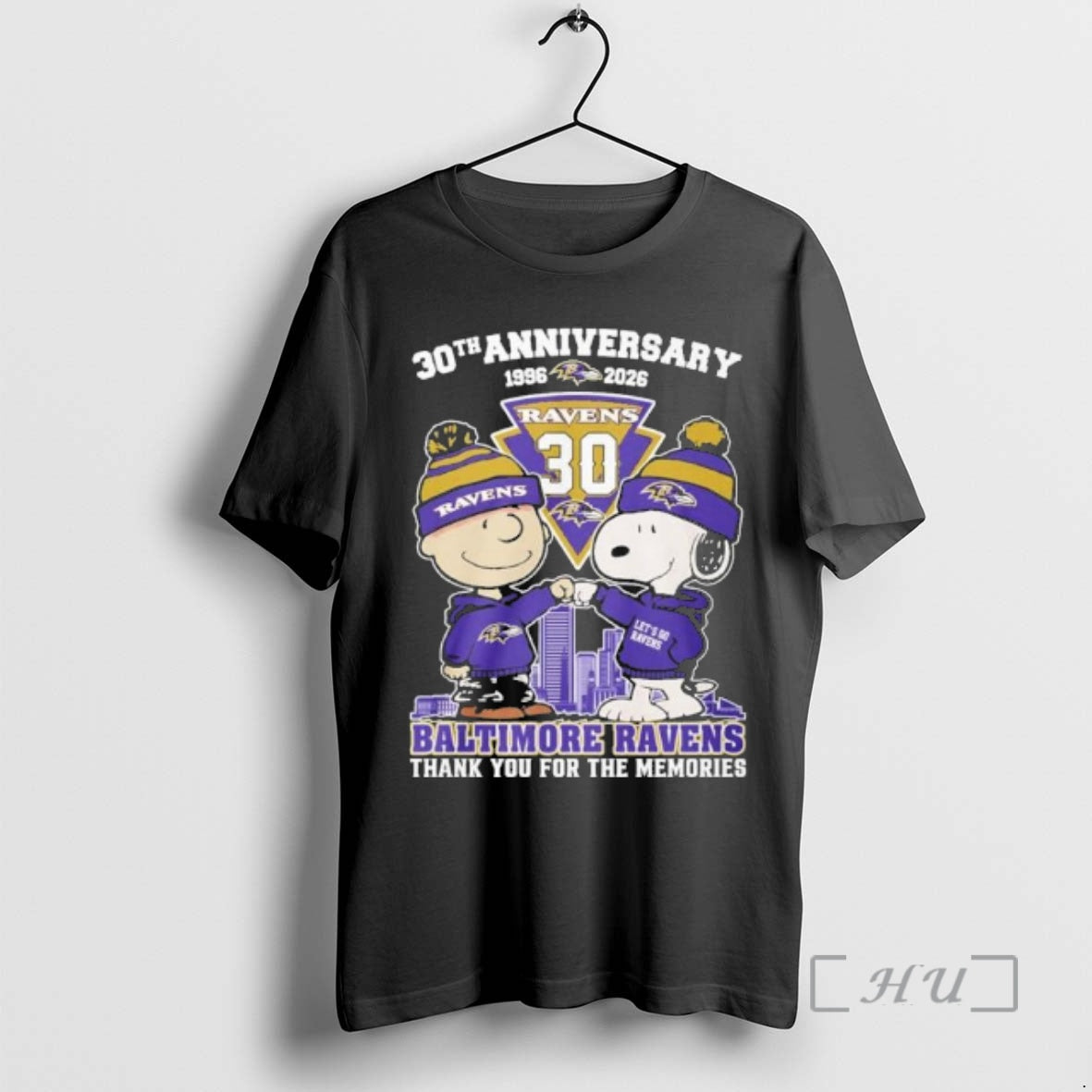 Officials Snoopy And Charlie Brown Fist Bump X Baltimore Ravens 30th Anniversary 1996 2026 Premium T-Shirts, Hoodie,...