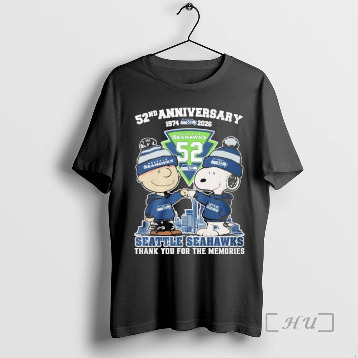 Officials Snoopy Charlie Brown Fist Bump X Seattle Seahawks 52nd Anniversary 1974 2026 T-Shirts, Hoodie, Sweatshirt