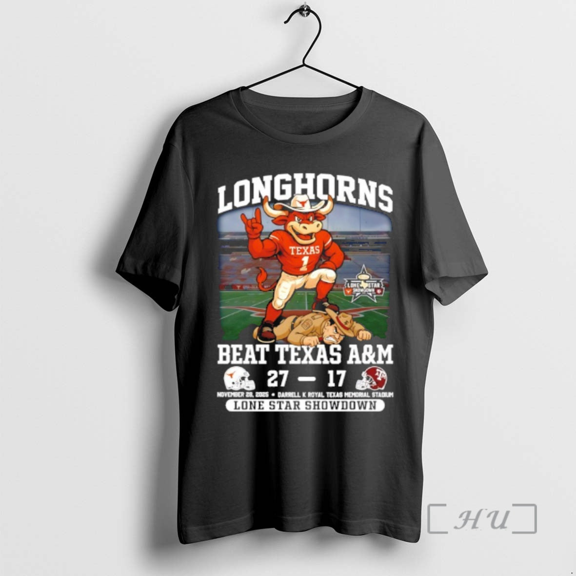 Officials Texas Longhorns Beat Texas Am 27 17 Score Lone Star Showdown Mascot Premium T-Shirts, Hoodie, Sweatshirt