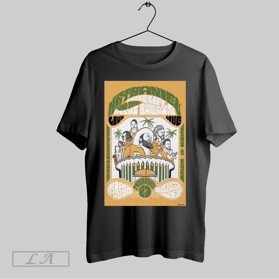 Original Poster Nathaniel Rateliff Kia Forum Inglewood Ca February 21 2025 Show T Shirt Sweatshirt Hoodie Shirt