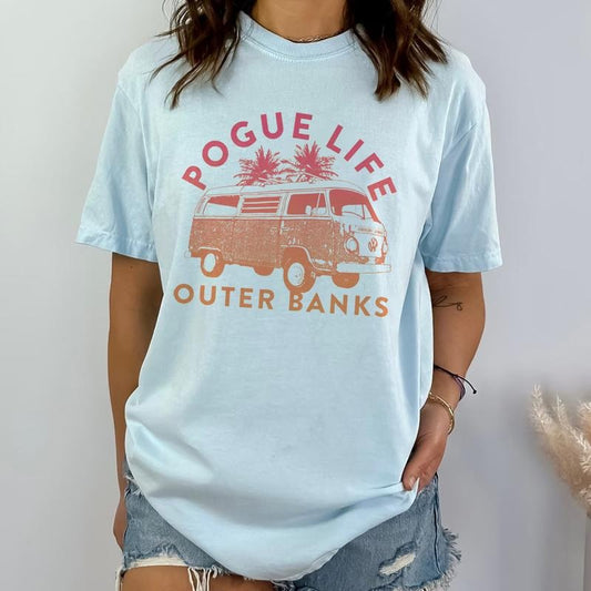 Outer Banks Pogue Life T-Shirt  Comfort Colors ,OBX Show Shirt, Outer Banks Pogue Life, Beach Tee, Oversized, Spring Break Tee Gift For Movies Lovers