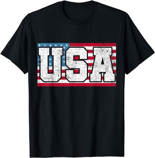 Patriotic Shirts For Men, American USA US Flag 4th of July T-Shirt Menswear Top Casual Cotton Fashion Basic