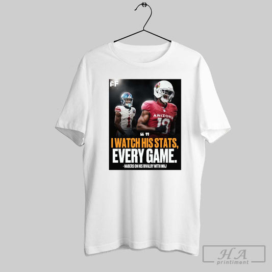 Poster Giants Wr Malik Nabers On His Rivalry With Marvin Harrison Jr I Watch His Stats Every Game T Shirt